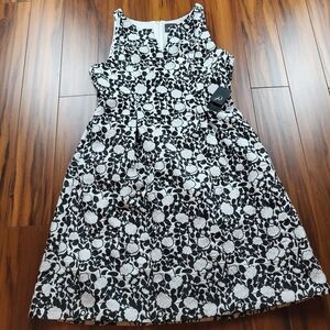 Adrianna Papell Floral Jacquard Fit and Flare Dress Size 14 New With Tags